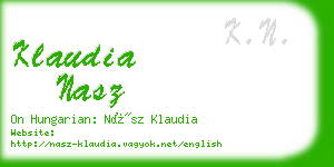 klaudia nasz business card